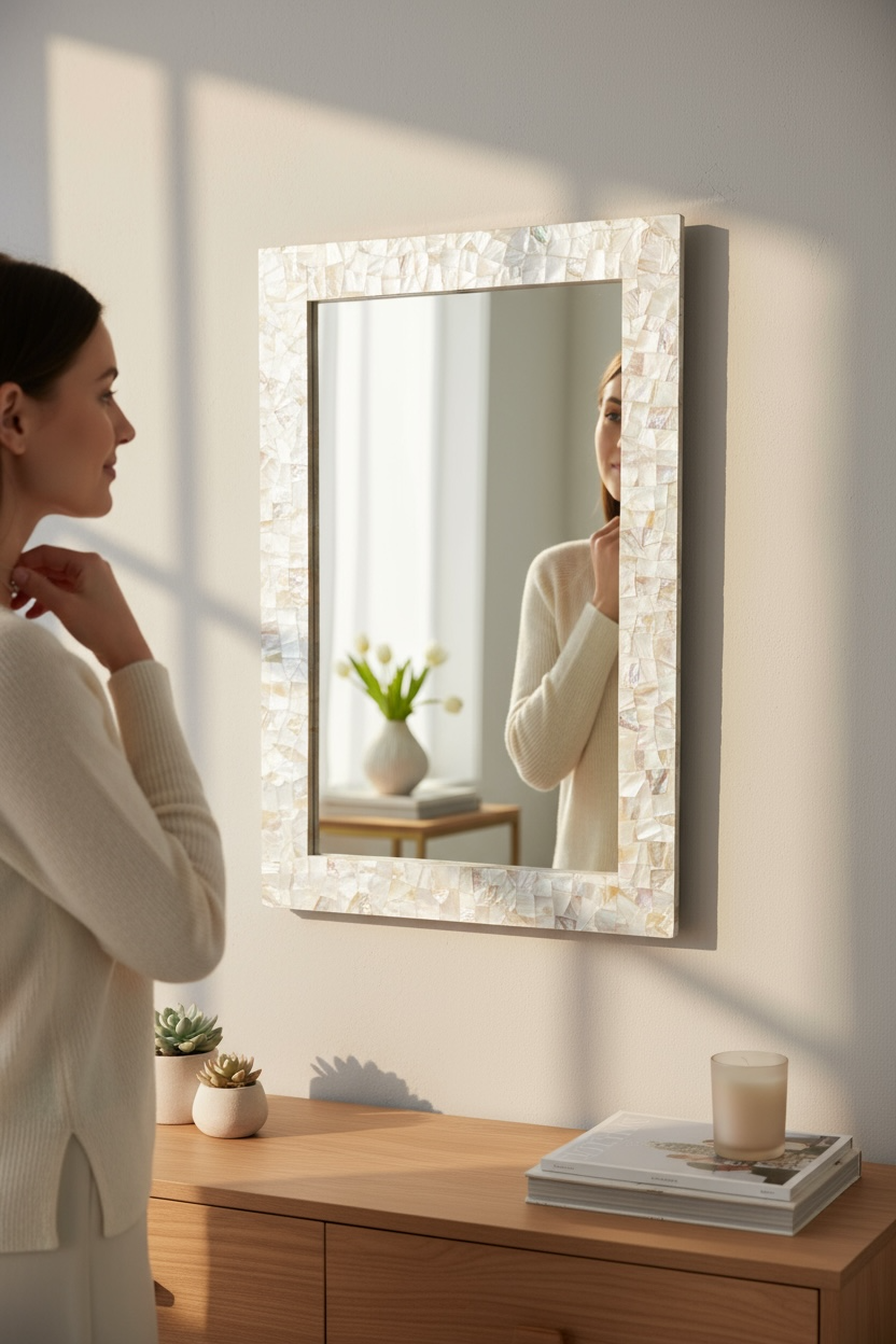 Ivory Ocean Mirror